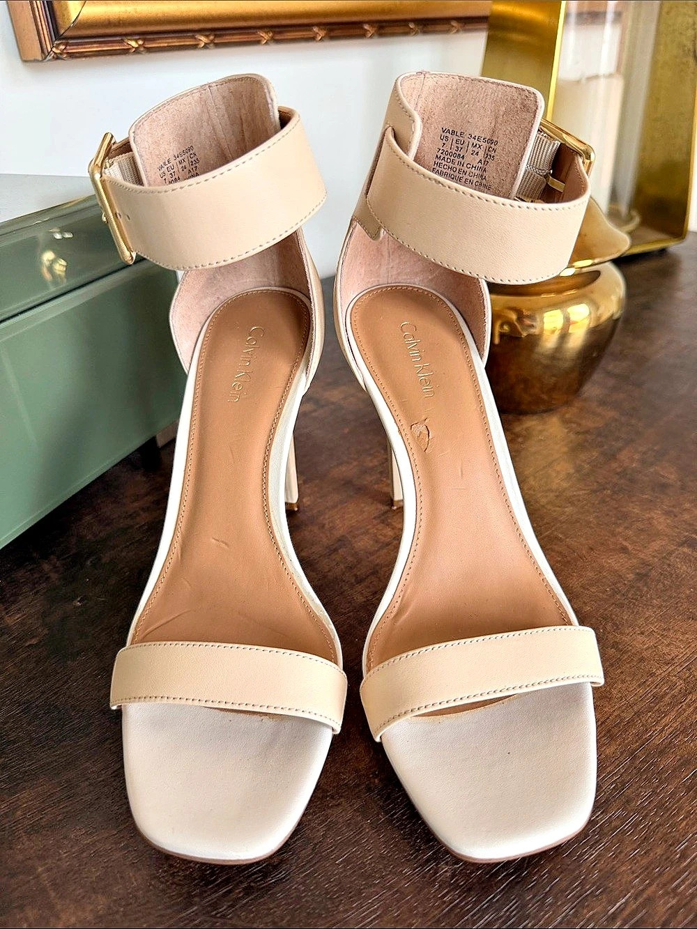 Calvin Klein Nable Ankle Strap Heels in Pink US 7